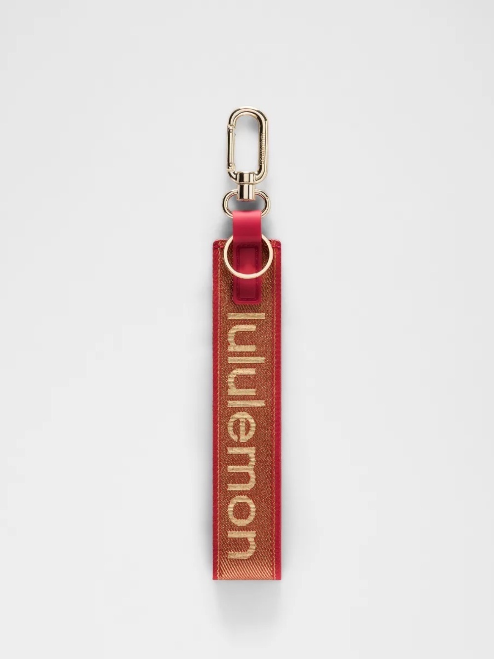 ๐๐งงLululemon Lunar New Year Never Lost Keychain Metallic Wordmark - Oxford Red - Picture 2 of 4